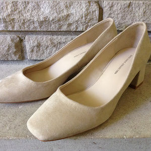 Zara Medium Heel Shoes Nude 6.5 37 Pumps Block Hee